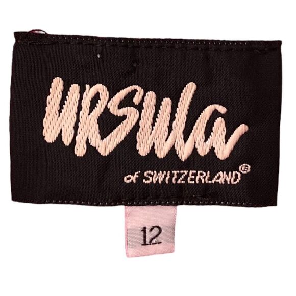 Vintage Ursula of Switzerland Chiffon Tulip Tiered Hem Sheath Dress in Pink 12 - Picture 9 of 9